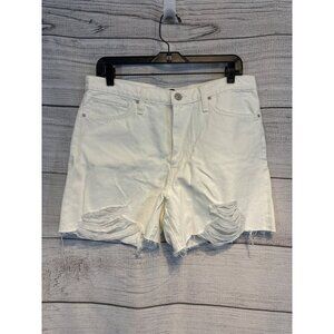 NWT Hudson Distressed White Denim Shorts Size 31
